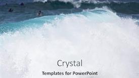  Presentation with blue wave - Presentation theme with big-blue-wave background and a sky blue colored foreground