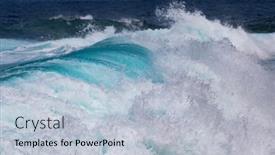  Presentation with blue wave - Presentation theme consisting of big-blue-wave background and a lemonade colored foreground