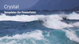  Presentation with ocean wave - Presentation consisting of big-blue-wave background and a ocean colored foreground