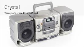  Presentation with boom box - Slides with big-boom-box-vintage-portable background and a white colored foreground
