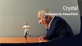  Presentation with jesus calm storm - Audience pleasing PPT theme consisting of big boss - aggressive businessman screaming at small backdrop and a gray colored foreground