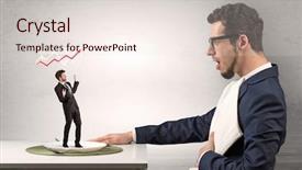  Presentation with boss anniversary - Presentation theme consisting of big boss eating small businessman background and a lemonade colored foreground