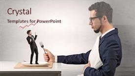  Presentation with eating - Cool new PPT theme with big boss eating small businessman backdrop and a lemonade colored foreground