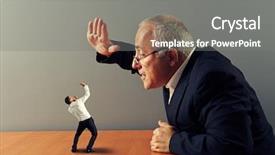  Presentation with employee profile company concept - Beautiful slide deck featuring big boss is angry backdrop and a gray colored foreground