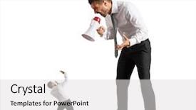  Presentation with blank whiteboard isolated on white - Amazing presentation theme having big boss screaming backdrop and a light gray colored foreground