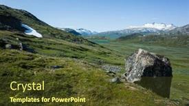  Presentation with boulder - Amazing slide deck having big-boulder-on-slope backdrop and a tawny brown colored foreground