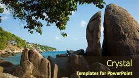  Presentation with destination - Presentation theme consisting of big-boulders-rock-formation background and a wine colored foreground
