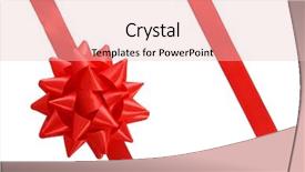  Presentation with red bow - Audience pleasing PPT theme consisting of big bow isolated on white backdrop and a lemonade colored foreground