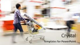  Presentation with furniture recliners - Presentation having big box store - large furniture warehouse background and a soft green colored foreground