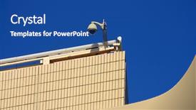  Presentation with cctv - PPT theme consisting of big brother - cctv on the top background and a ocean colored foreground