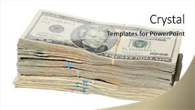  Presentation with money notes - Audience pleasing presentation design consisting of big bucks bennies benjamins dollars backdrop and a white colored foreground