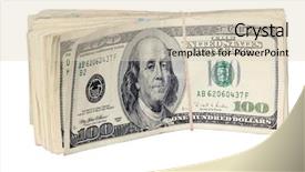  Presentation with money notes - Presentation theme featuring silhouetted loving couple sunset - birds migration silhouettes is background and a gold colored foreground.