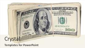  Presentation with money notes - Cool new PPT layouts with big bucks bennies benjamins dollars backdrop and a soft green colored foreground