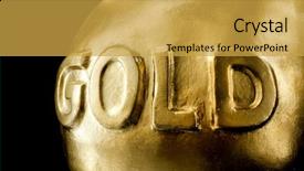  Presentation with gold investment - Beautiful PPT theme featuring big bullion of gold isolated backdrop and a  colored foreground