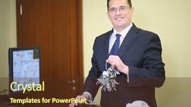  Presentation with cctv - Colorful theme enhanced with closed tv circuit - smiling concierge with a big backdrop and a tawny brown colored foreground