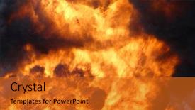  Presentation with smoke - PPT layouts featuring orange blast - big burning fire with black background and a gold colored foreground