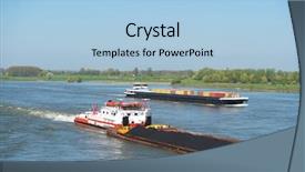  Presentation with cargo ship - Amazing presentation theme having ripped torn blue jeans pants texture and background backdrop and a light blue colored foreground