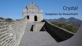  Presentation with medicina tradicional chinesa chinese herb - Audience pleasing PPT theme consisting of big chinese wall at badalin backdrop and a teal colored foreground
