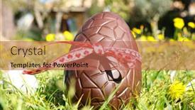  Presentation with chocolate - Presentation design consisting of big-chocolate-egg background and a coral colored foreground