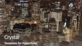  Presentation with new york university - Presentation design enhanced with big cities world - new york skyscrapers at night background and a tawny brown colored foreground