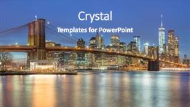 Presentation with brooklyn bridge - Audience pleasing PPT layouts consisting of big cities world - panoramic view of brooklyn bridge backdrop and a  colored foreground