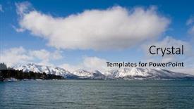  Presentation with tahoe - Presentation theme having big cloud over lake tahoe background and a light blue colored foreground