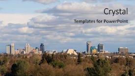  Presentation with water agriculture california - Audience pleasing slide set consisting of big clouds over sacramento california backdrop and a light blue colored foreground