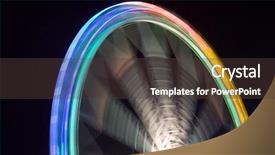  Presentation with ferris wheel - Cool new PPT theme with big colorful ferris wheel backdrop and a tawny brown colored foreground