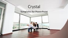  Presentation with happy new year 2022 - Presentation consisting of big comfort bright apartment plan background and a light gray colored foreground