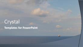  Presentation with container - Amazing slide deck having big-container-boat-in-open backdrop and a gray colored foreground