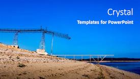  Presentation with sky blue - Presentation design with big-crane-in-the-countryside background and a gray colored foreground