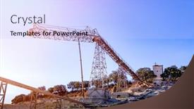  Presentation with sky blue - Colorful presentation theme enhanced with big-crane-in-the-countryside backdrop and a light blue colored foreground