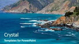  Presentation with pacific - PPT layouts consisting of big creek bridge on highway background and a ocean colored foreground