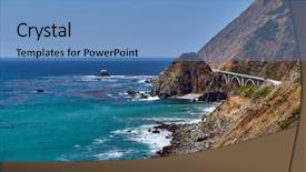  Presentation with pacific - Slide set enhanced with big creek bridge on highway background and a teal colored foreground