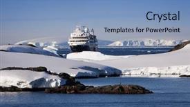  Presentation with antarctic - Cool new presentation theme with young businessman holding jigsaw puzzle backdrop and a gray colored foreground
