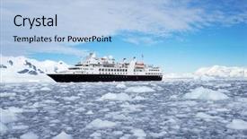  Presentation with antarctic - PPT layouts enhanced with big cruise ship background and a light blue colored foreground