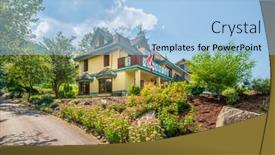  Presentation with luxury house - Presentation theme enhanced with big-custom-made-luxury-house background and a light blue colored foreground