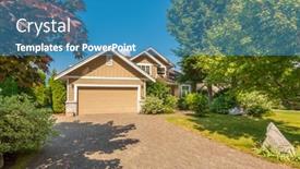  Presentation with custom - Beautiful presentation theme featuring big-custom-made-luxury-house backdrop and a teal colored foreground