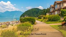  Presentation with luxury house - Presentation theme having big-custom-made-luxury-house background and a gold colored foreground