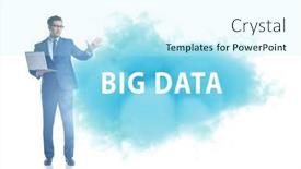  Presentation with data - Presentation design consisting of big-data-concept-with-business background and a cool aqua colored foreground