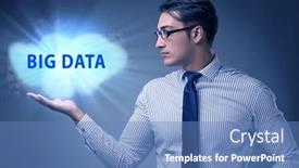  Presentation with data - Presentation enhanced with big-data-concept-with-business background and a teal colored foreground