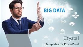  Presentation with data - Slide set featuring big-data-concept-with-business background and a sky blue colored foreground