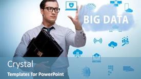  Presentation with data - PPT layouts consisting of big-data-concept-with-business background and a teal colored foreground