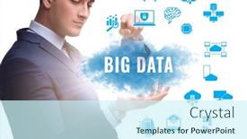  Presentation with data - Presentation theme having big-data-concept-with-business background and a cool aqua colored foreground