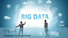  Presentation with data - PPT layouts featuring big-data-concept-with-business background and a light blue colored foreground