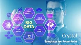  Presentation with virtual - Amazing PPT layouts having big-data-concept-with-businessman backdrop and a teal colored foreground