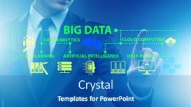  Presentation with virtual - Slide deck consisting of big-data-concept-with-businessman background and a ocean colored foreground