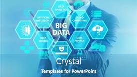  Presentation with virtual - Slide deck with big-data-concept-with-businessman background and a teal colored foreground