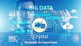  Presentation with virtual - PPT theme featuring big-data-concept-with-businessman background and a teal colored foreground