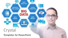  Presentation with virtual - Presentation theme enhanced with big-data-concept-with-businesswoman background and a white colored foreground